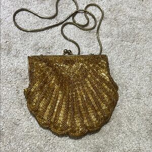 Gold Beaded Evening Clutch